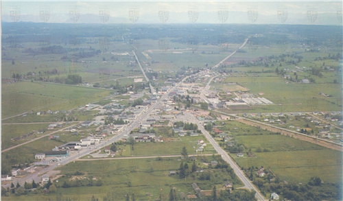 Aerial View of the City of Langley in 1955 - Langley Centennial Museum # 1089